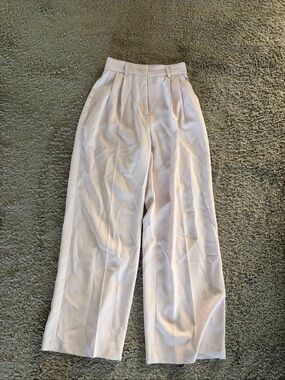 Women's Wide-Leg High-Rise Trousers in Light Pink